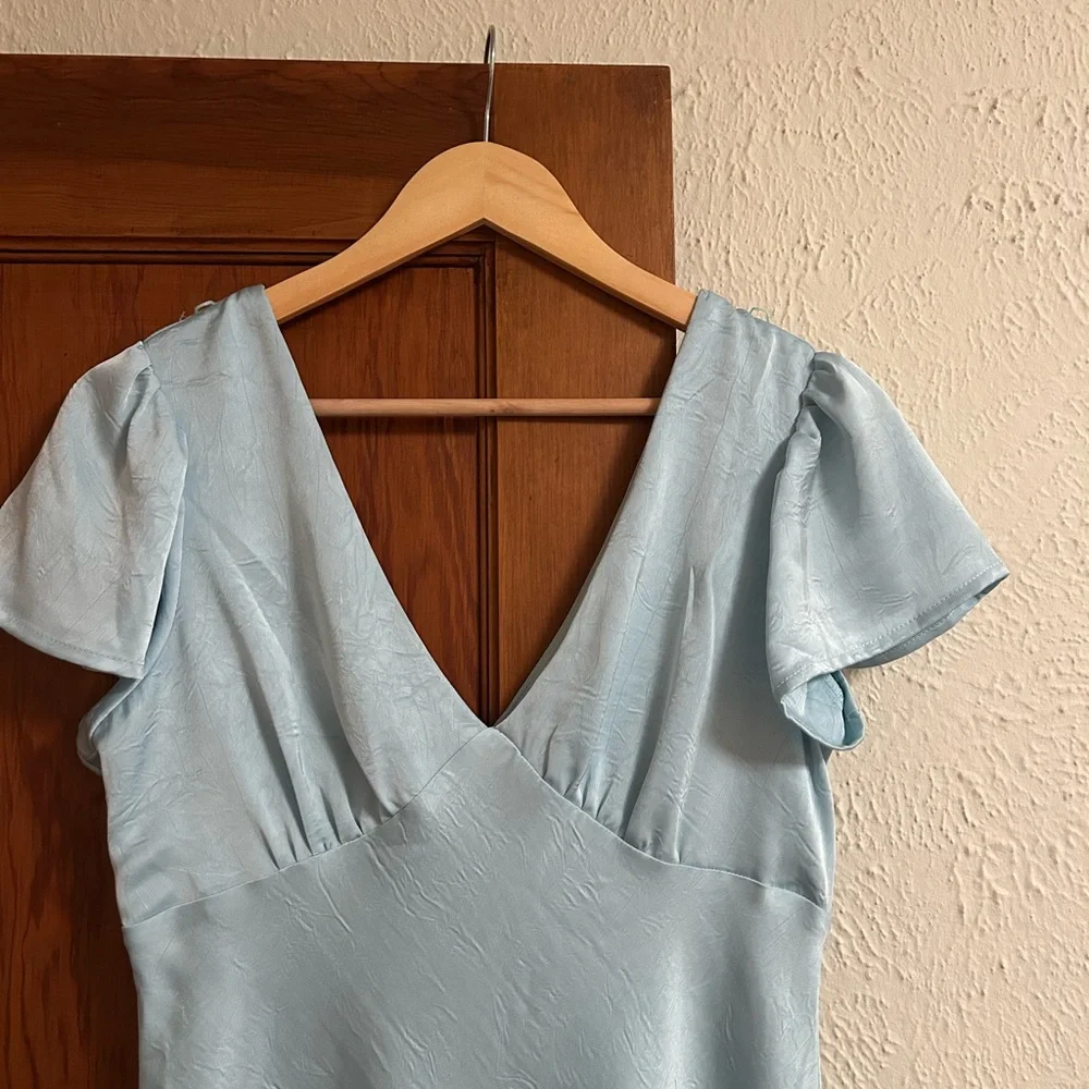 Wild Fable Sky Blue Flutter Sleeve Dress - Picture 6 of 6
